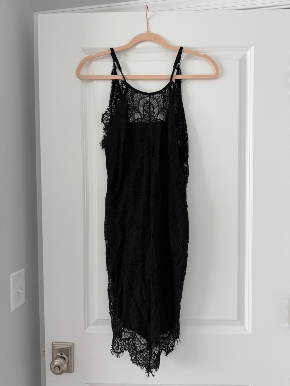 Free People Black Crochet Slip Dress